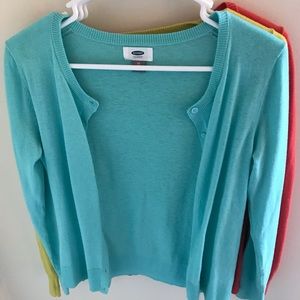 Old Navy Cardigans- Red, Green, Blue